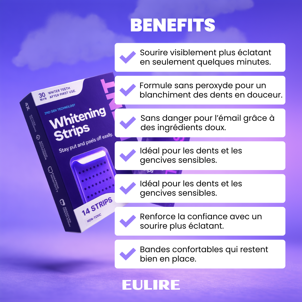 Eulire™ Bandes de blanchiment dentaire violettes